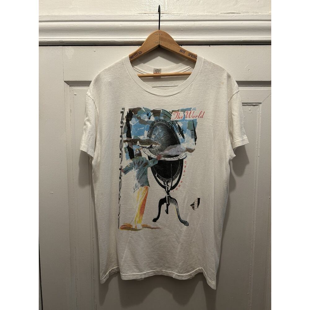 Vintage Elton John The World 1989-1990 Large T-Shirt White XL Single Stitch